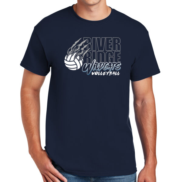 River Ridge Volleyball Logo 3 - DryBlend ® 50 Cotton/50 Poly T Shirt Thumbnail