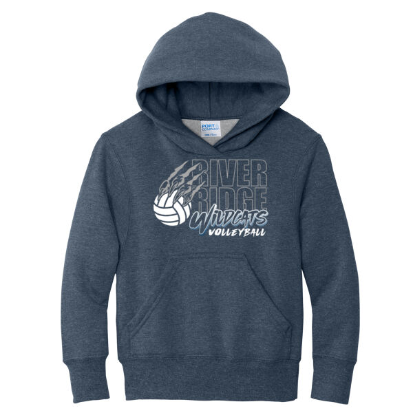 River Ridge Volleyball Logo 3 - Youth Core Fleece Pullover Hooded Sweatshirt Thumbnail