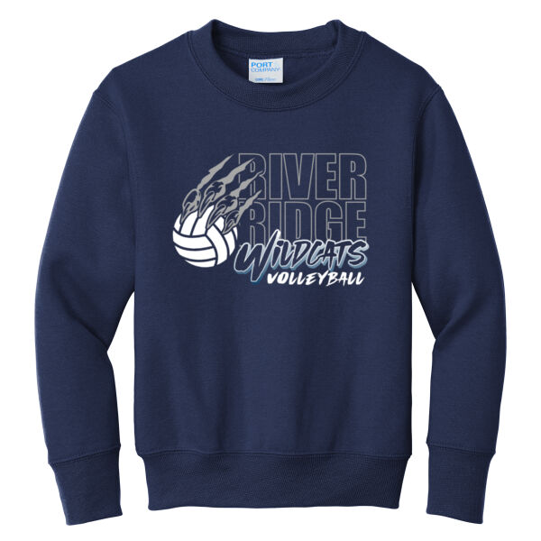 River Ridge Volleyball Logo 3 - Youth Core Fleece Crewneck Sweatshirt Thumbnail